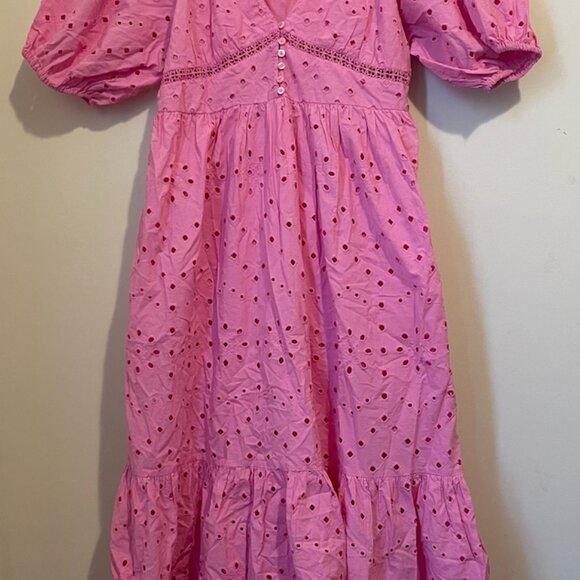 Zara Dresses & Skirts - Zara Pink Eyelet Maxi Dress